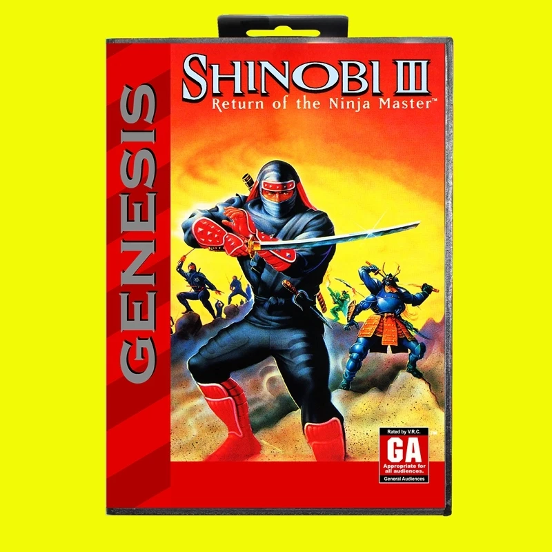 

Shinobi 3 MD Game Card 16 Bit USA Cover for Sega Megadrive Genesis Video Game Console Cartridge