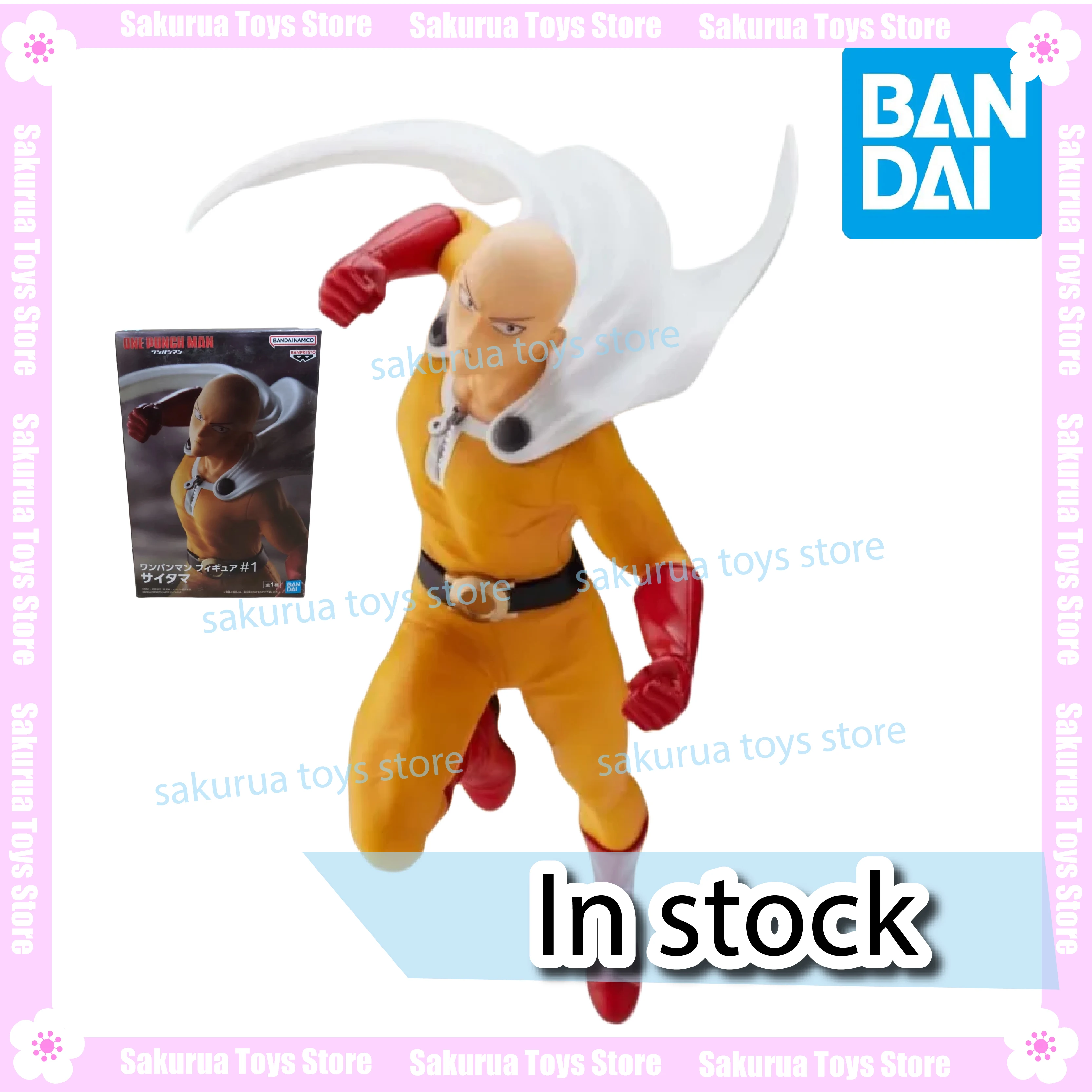 

В наличии Bandai, натуральная однопоршневая человек, Сайтама, учитель, пейзажные фигурки, украшения, настоящая коллекция кукол, подарки