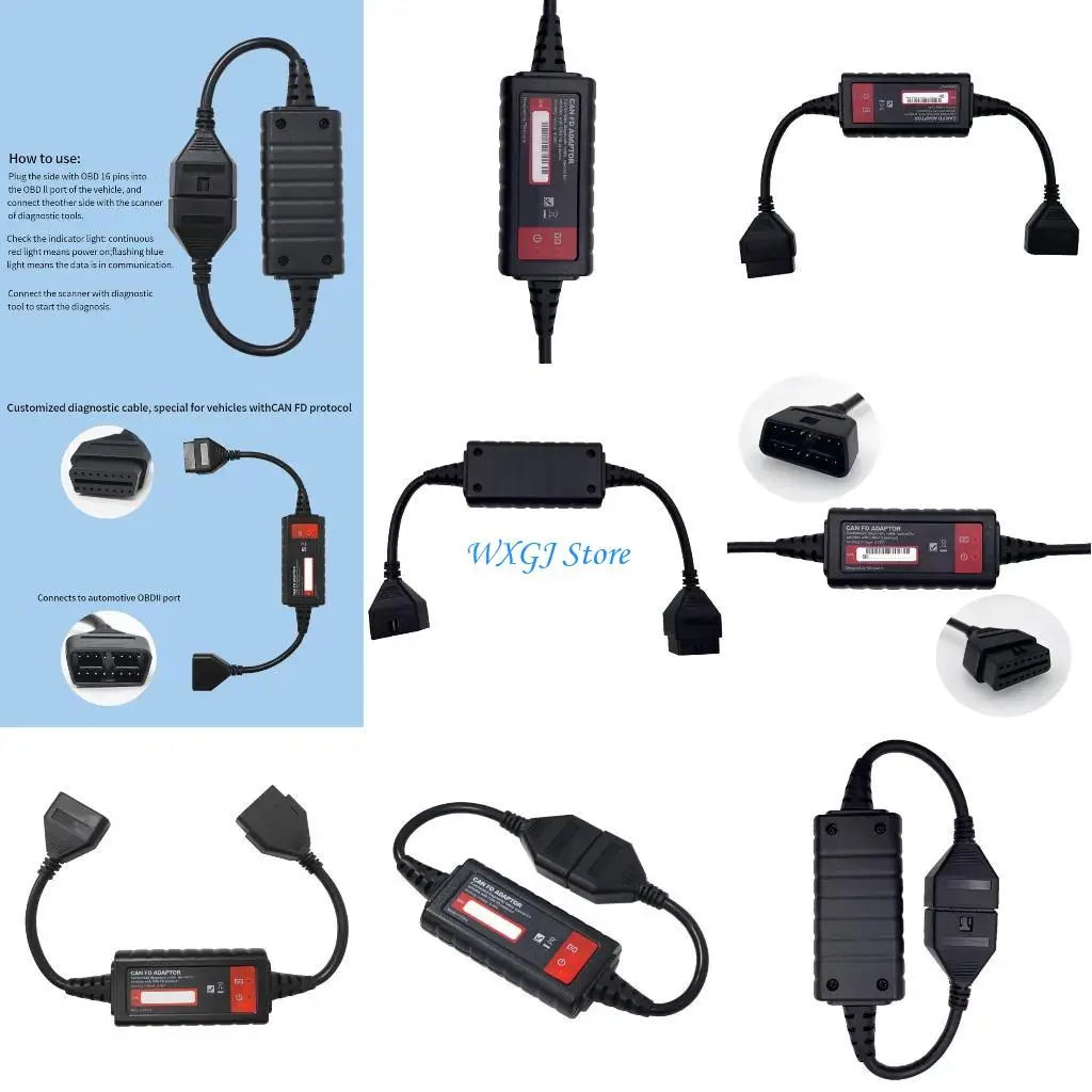

37JE Professional Easy To Use Adapter Cable for Vehicle Diagnostics Supports CANFD with Easy Plugs and Play Designs