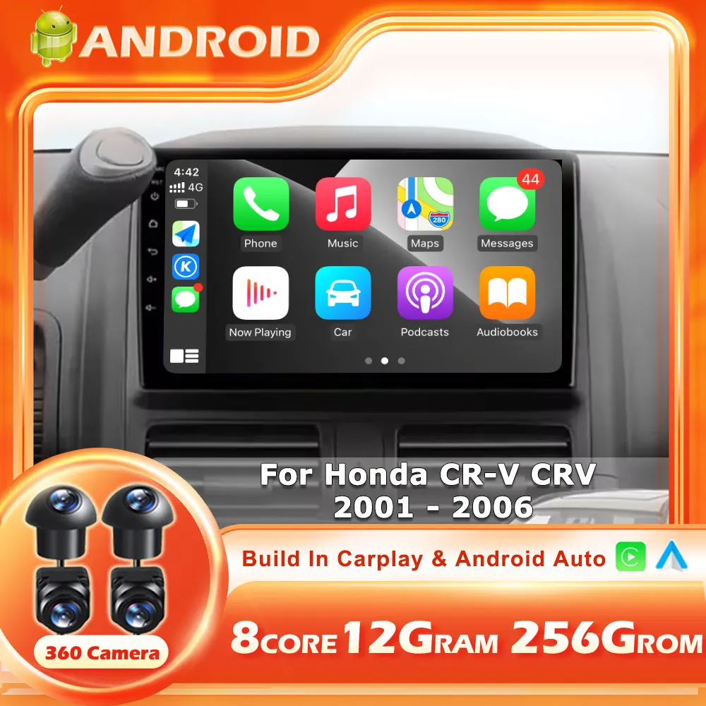 

Android 16 Auto For Honda CR-V CRV 2001-2006 Wireless Carplay Car Radio GPS Navigation Multimedia Video Player stereo Audio BT