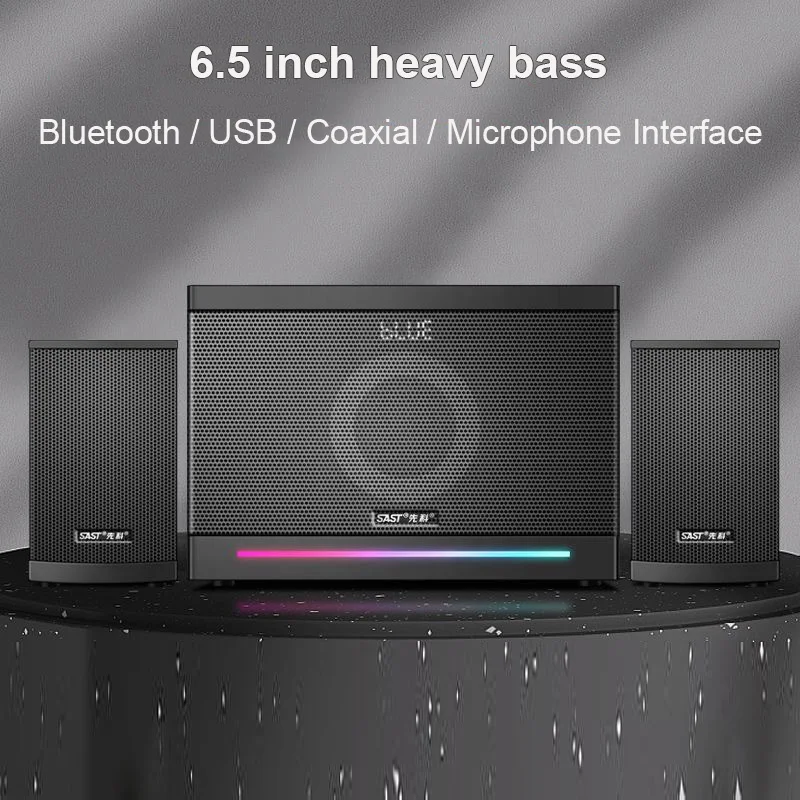 SAST A18 6.5-inch Computer Combination Audio Desktop Home TV Karaoke Subwoofer Powerful Witeless Bluetooth 2.1 Active Speaker