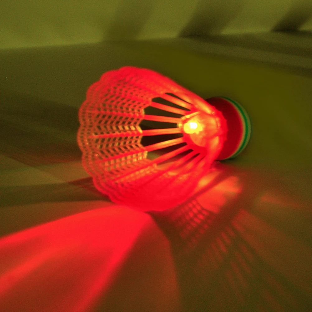 

4pcs Led Night Glow Badminton Shuttlecocks Durable Outdoor Indoor Sports For Exercise Fitness School Use Luminous Ball For Night