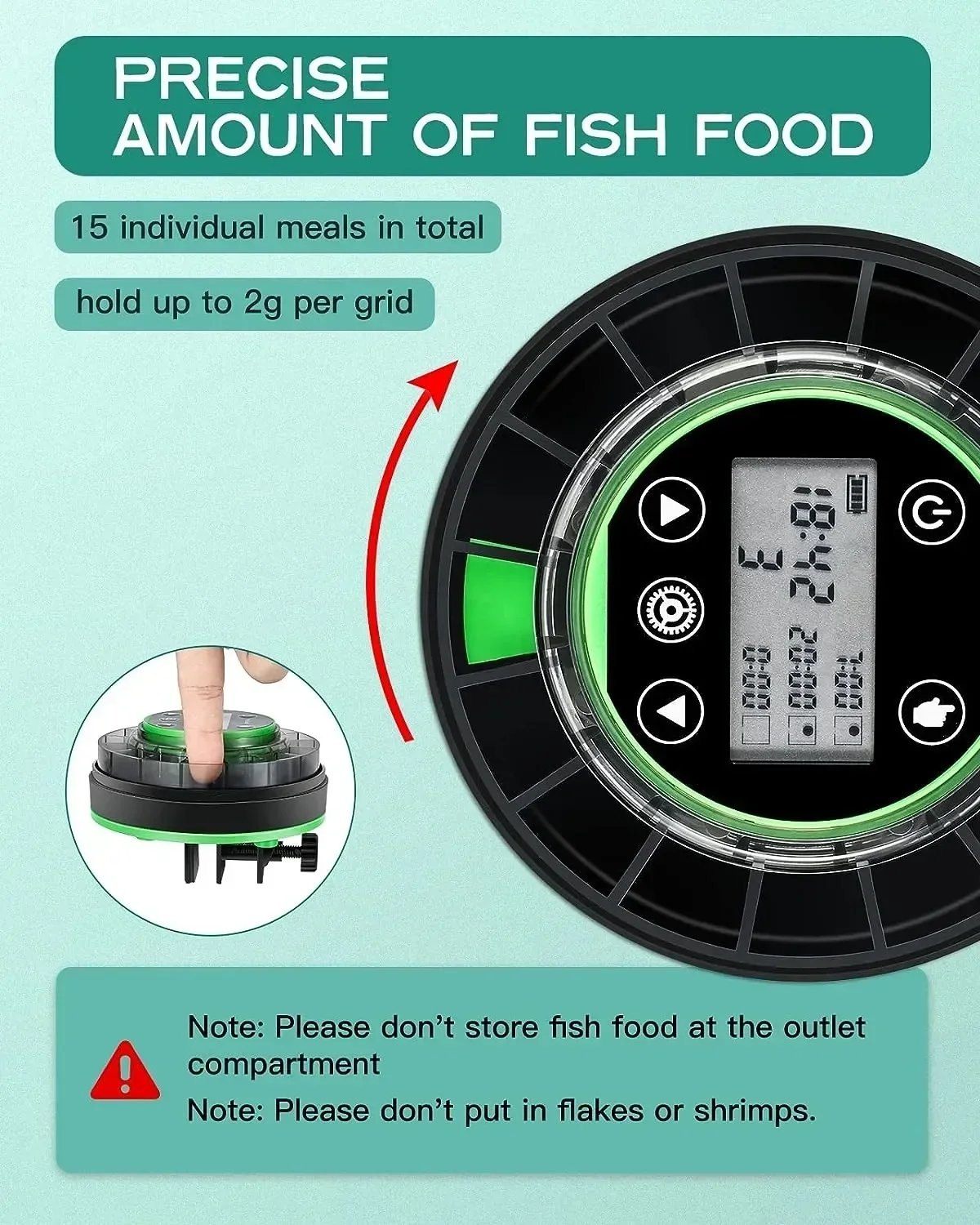 NEW Automatic Fish Feeder for Aquarium Automatic Food Dispenser with Timer Rechargeable Timer Feeder with USB Cable LCD Display