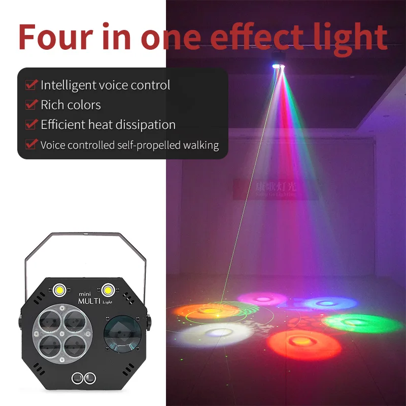 Stage Pattern Laser Light LED 4 x3w Pattern Laser Lights RGB Strobe Laser Party Effect Pattern Laser DMX512 DJ Disco Projector