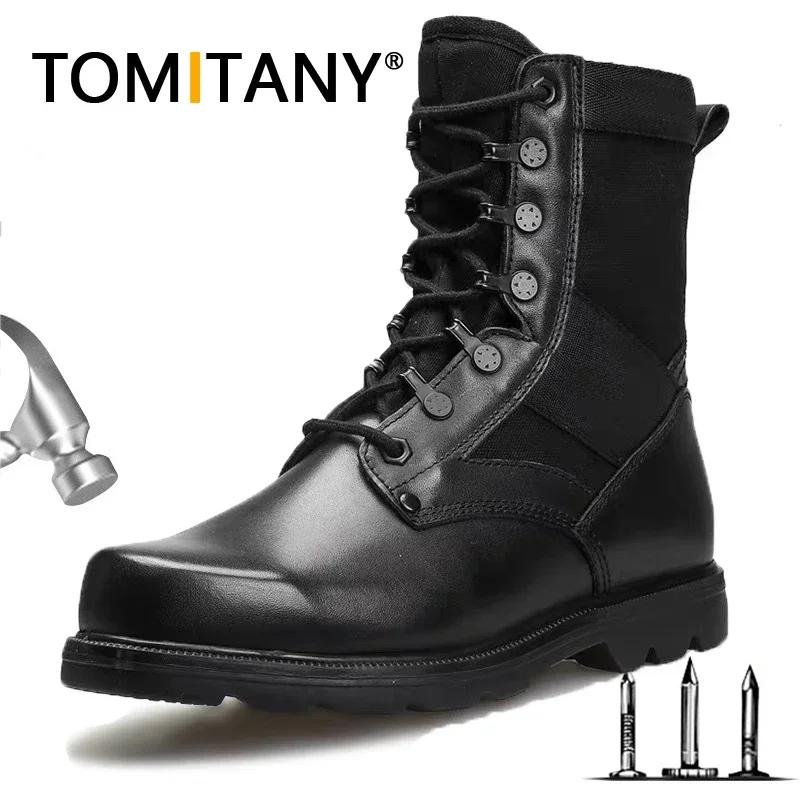 Botas tácticas punta de acero ultraligeras negras transpirables - imagen 4