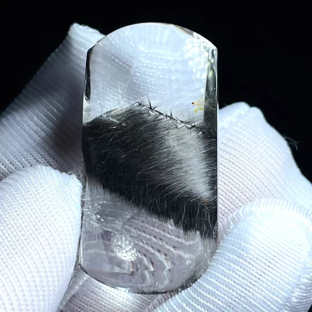 

Natural Brookite Platinum Black Rutilated Quartz Pendant Rectangle 30*16*10mm Women Men Bead Jewelry Fashion AAAAAA