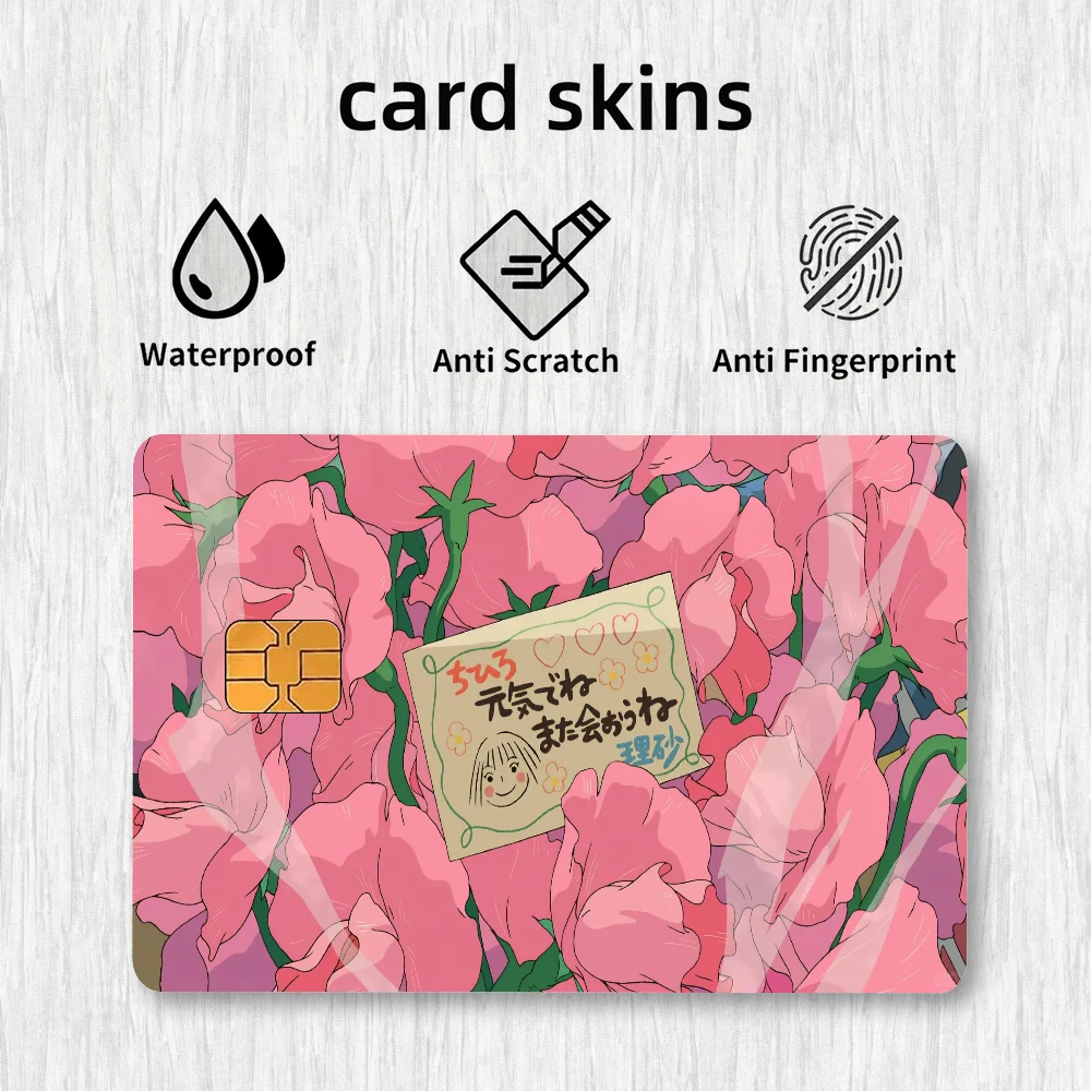 S-Spirited A-Away Movie Card Stickers Credit Card DIY Card Protector Stickers Waterproof Film Skin Cover