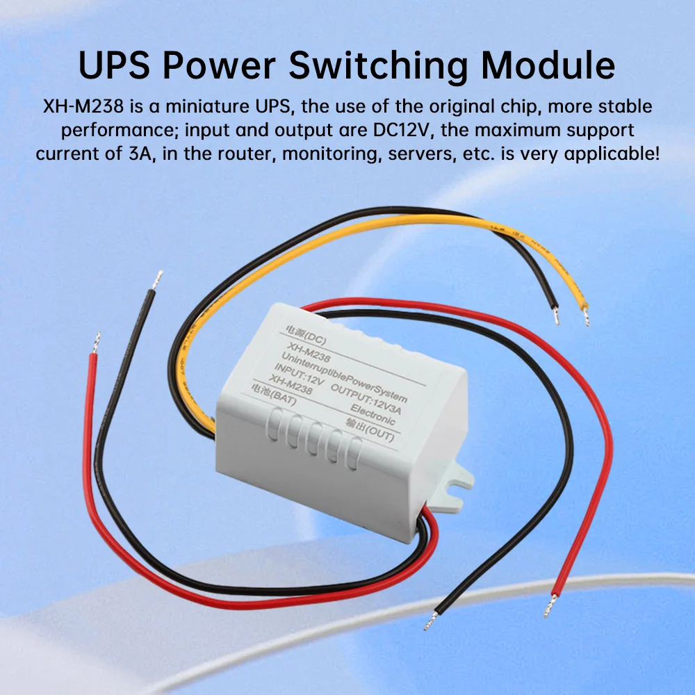 Mini Module UPS XH-M238, commutation automatique sans couture, contrôleur d'alimentation DC12V pour serveur de surveillance de routeur