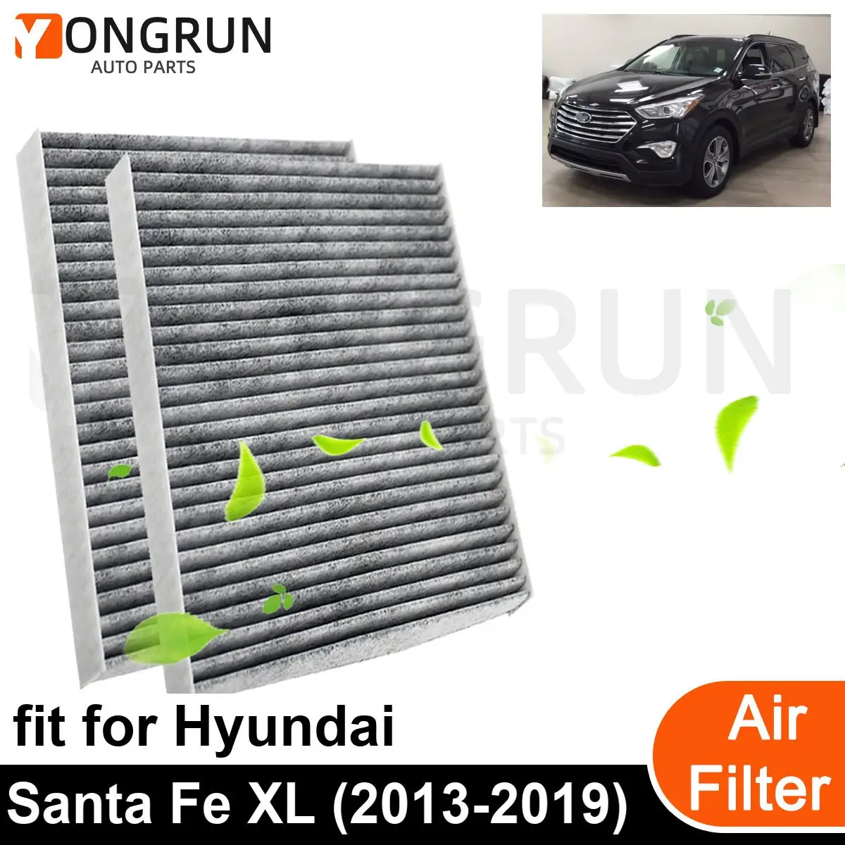 2Pcs New Car Engine Air Filter Cleaner for 2013-2019 Hyundai Santa Fe XL Car Accessories OEM CF11819 3SF79-AQ00 97133-3SAA0