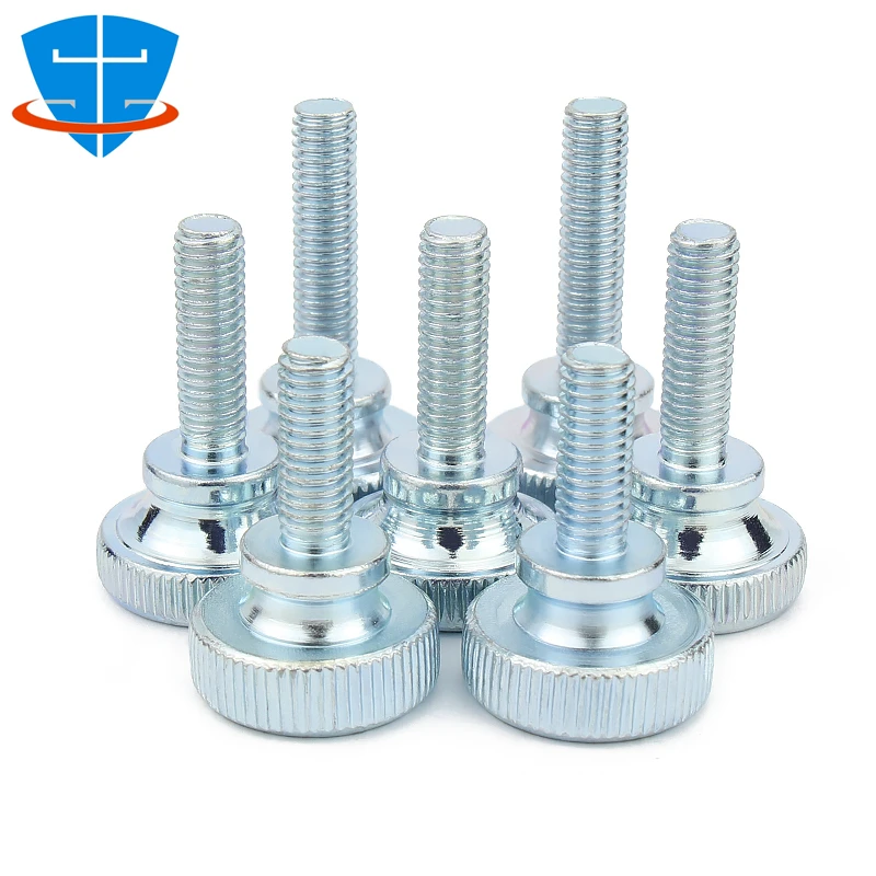 

Blue Zinc M3 M4 M5 M6 M8 GB834 DIN464 Knurl High Step Hand Tighten Thumb Screw Curtain Wall Glass Lock Big Head Adjustment Bolts