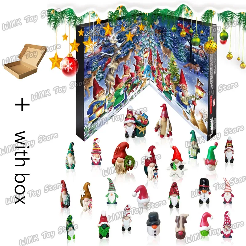 Miniso Christmas Gnome Advent Calendar Countdown Calenda Gift Festival With Collectible Gnome Dolls Festival Decoration Custom