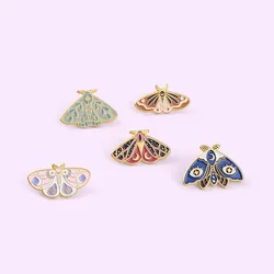 Retro Moth Butterfly Enamel Pins insect Brooches Star Moon Gold Color Lapel Badges Animal Jewelry Gifts for Women Girl Wholesale