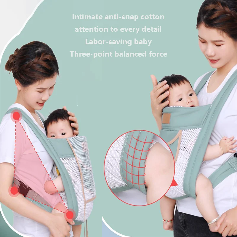 Baby Carrier Wrap Newborn Luxury Baby Sling Wrap Dual Use Infant Baby Carrier Waist Cotton Mesh Baby Carrier Strap 3-36M