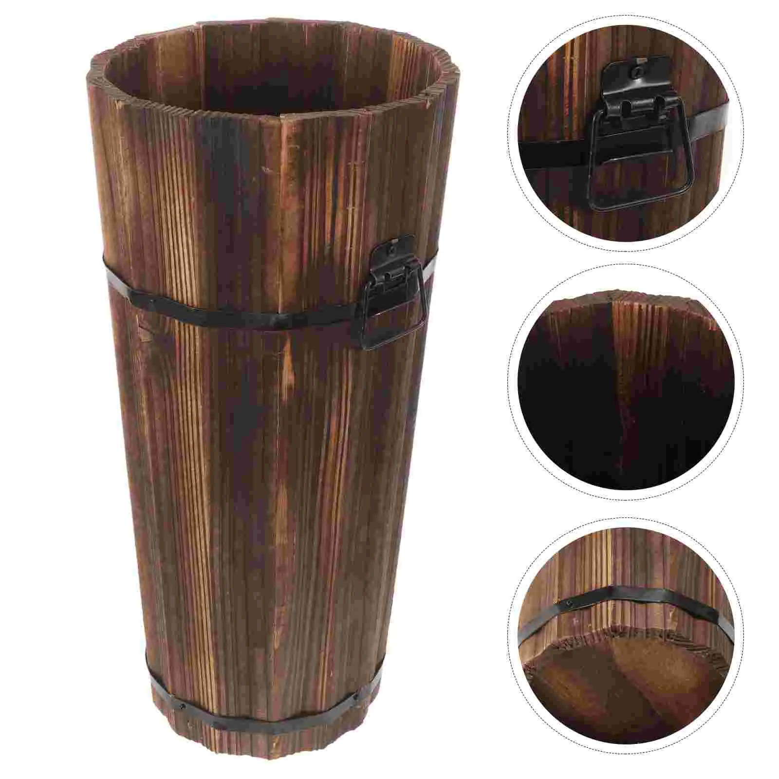 Wooden Umbrella Bucket Storage Holder Stands for Entryway Classroom Racks Outdoor Rest Vinegar