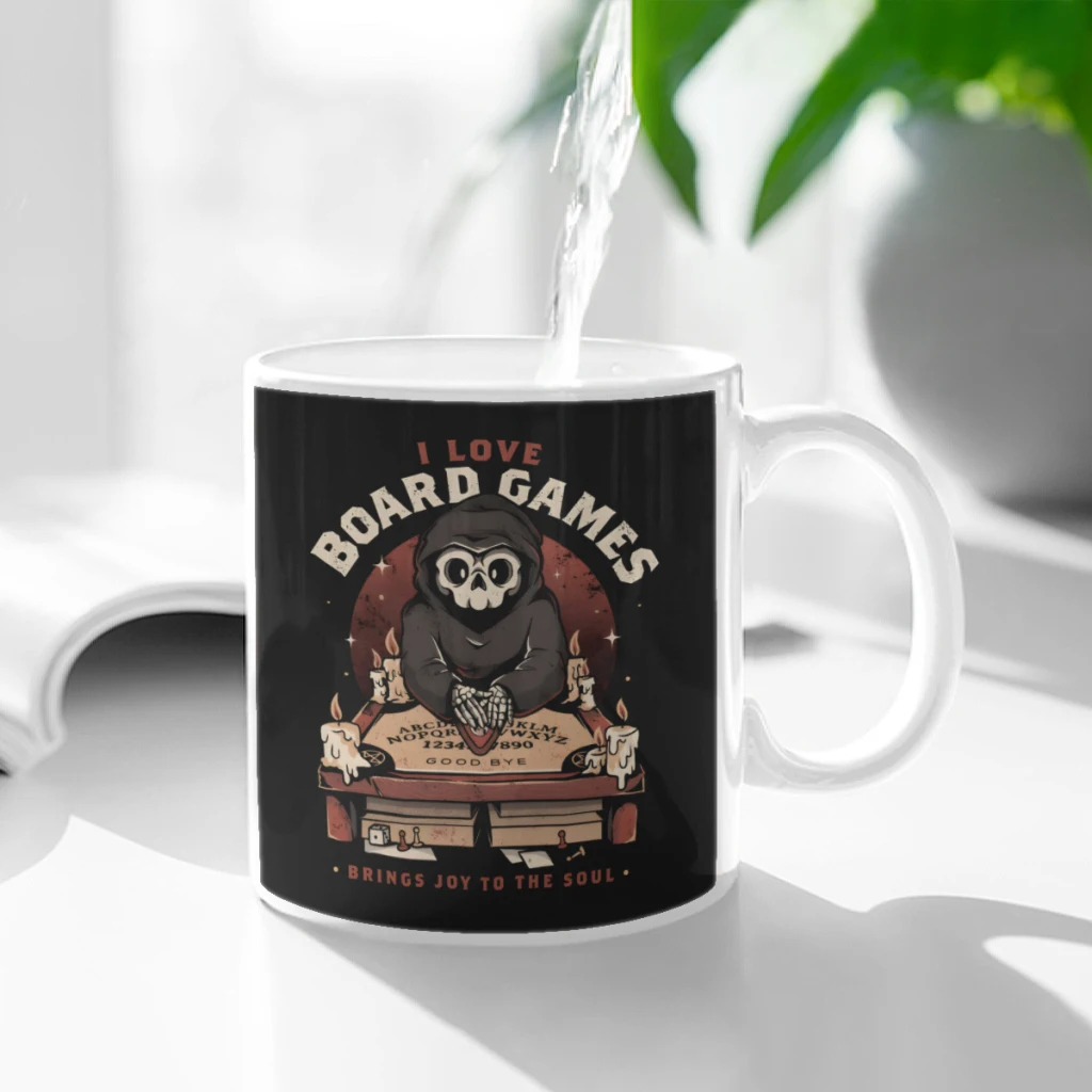 

I Love Board Games Funny Creepy Skull Gift Ceramic Cup Coffee Oatmeal Breakfast Cup Creative Personality Mug