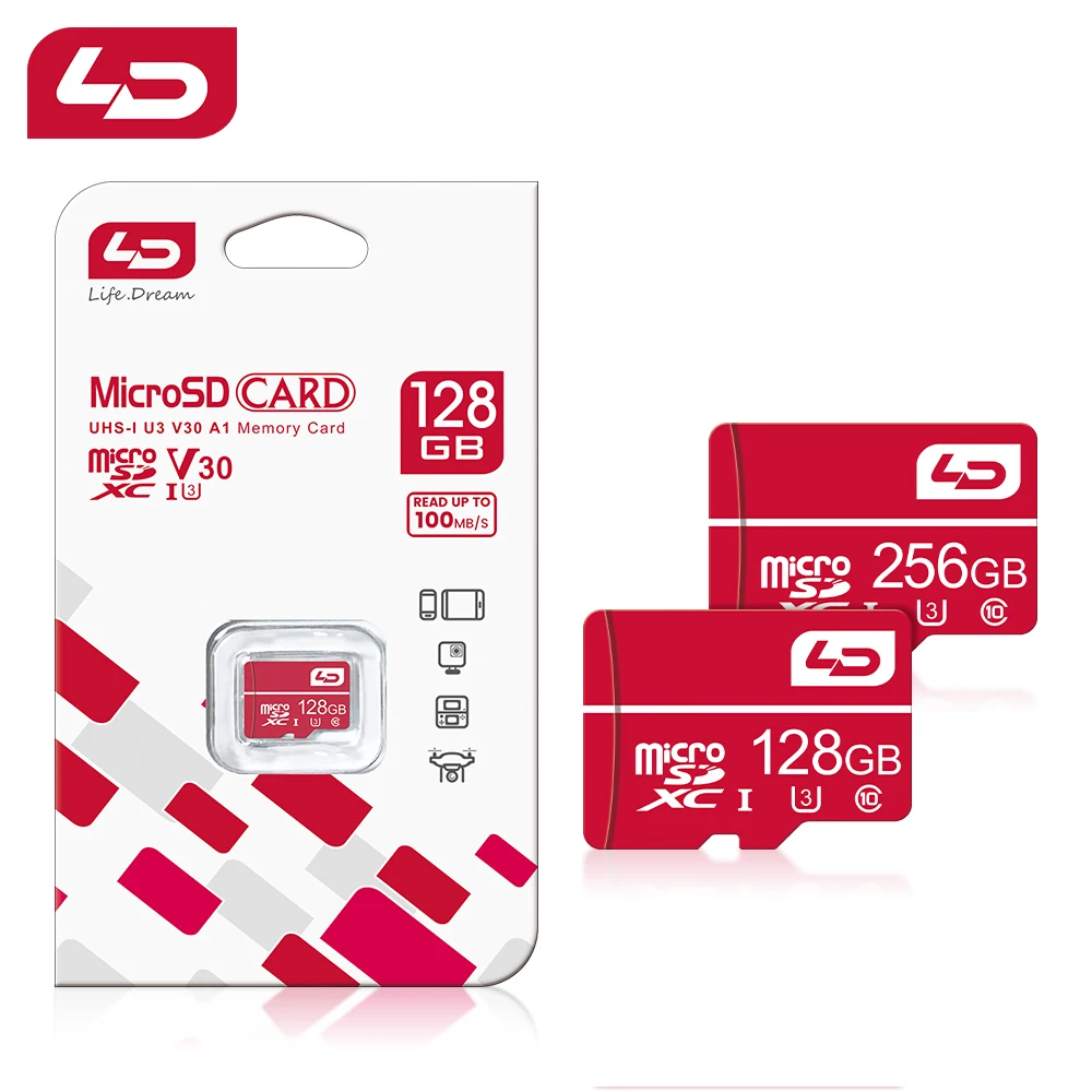 Карта памяти LD 128 ГБ A1 Micro SD 64 Гб 8 4 Гб, передача 100 Мб/с, карта Microsd 32 ГБ 16 ГБ, водонепроницаемая флеш-карта TF для Nintendo Switch