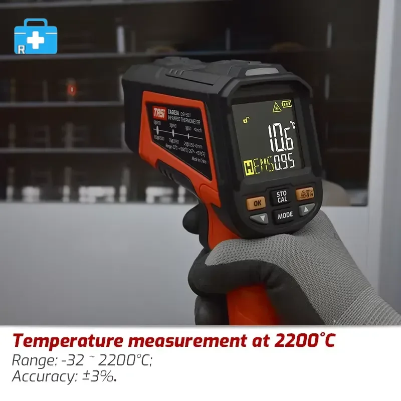 Thermometer 1080/1380/1680/1880/2200 High Temperature Color Screen Non-Contact Termometer Meter VA Color