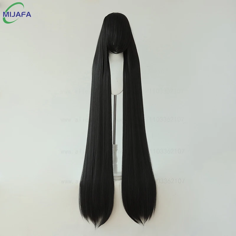 700 g hochwertige 59" 150 cm lange gerade Cosplay-Perücke mit Pony, blond, braun, rot, grün, blau, hitzebeständige Haarfarben, Anime-Perücken