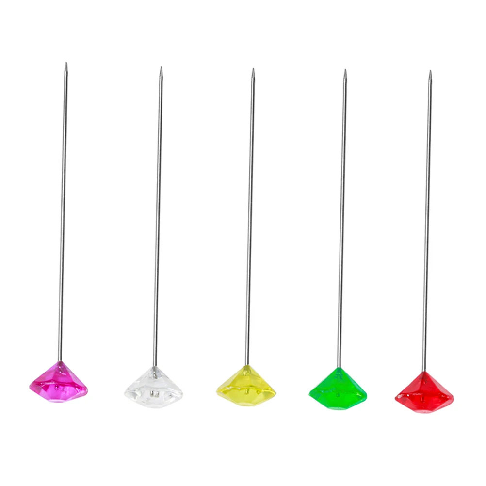 

100 Pcs Straight Pins Multicolor Pearl Positioning Needles Sewing Supplies Crafting Projects Durable Use