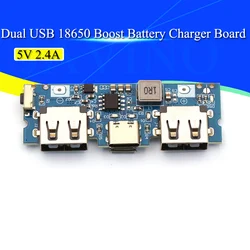 Micro/Type-C USB 5V 2.4A Dual USB 18650 Boost Battery Charger Board Mobile Power Bank Accessories For Phone DIY