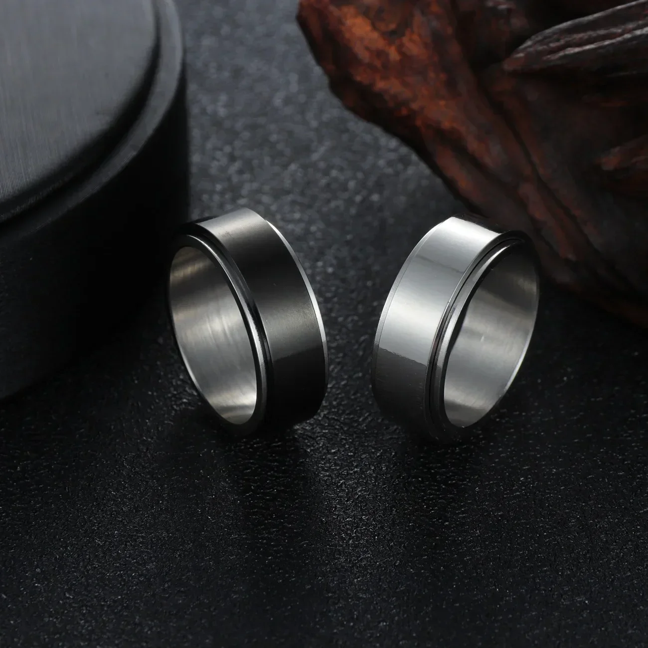 Titanium steel Anxiety Ring For Men Women Spinner Fidgets Rings Rotate Freely Spinning Anti Stress Accessories Jewelry 2021 Gift