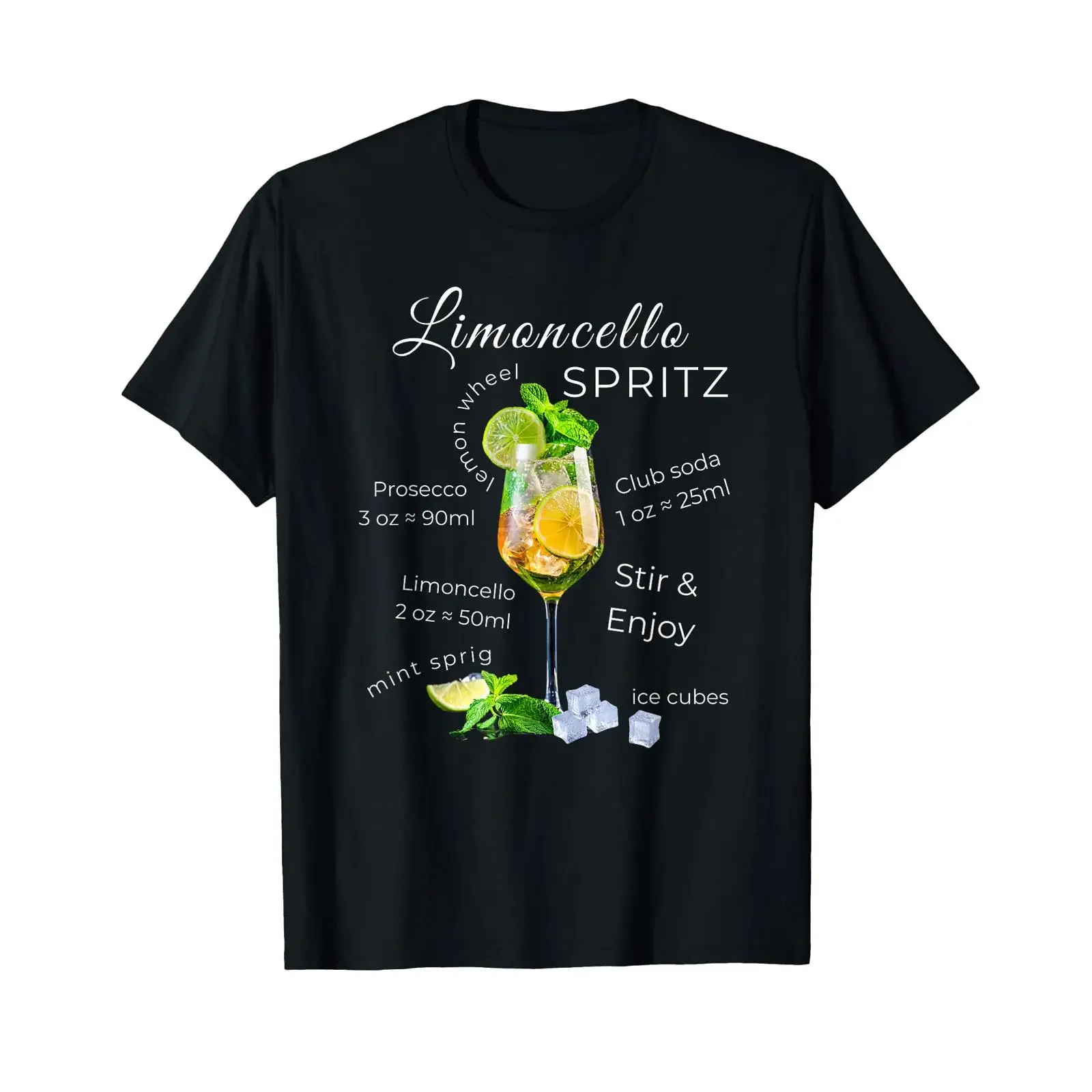 Limoncello Spritz Rezept Sommer-Cocktail-T-Shirt Vintage Washed Unisex Stretch-Mode Leicht atmungsaktiv Weich Stilvoll