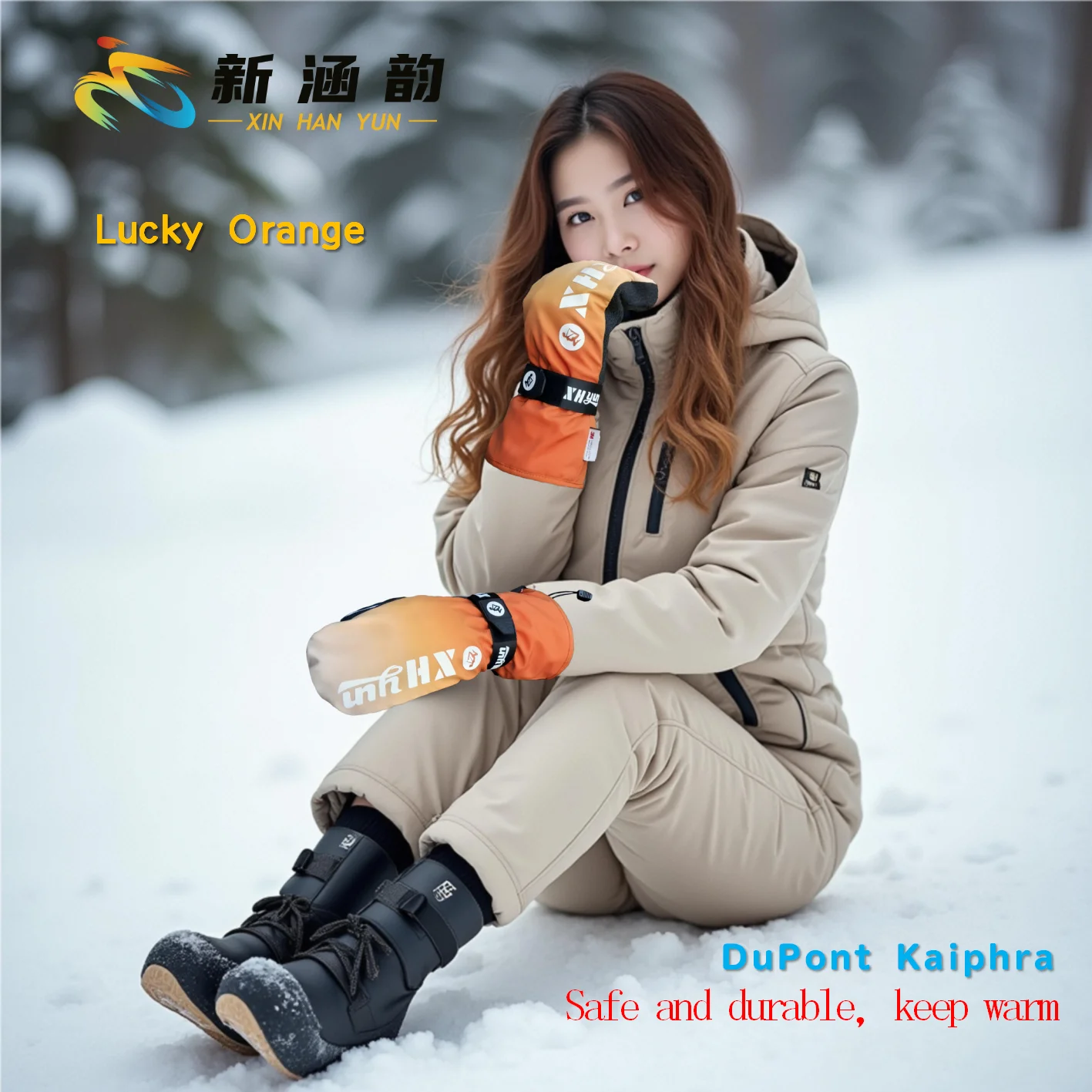

Kevlar ski gloves snowboarding Built in protective plate fleece-lined 3M cotton Warm moisture-proof windproof waterproof