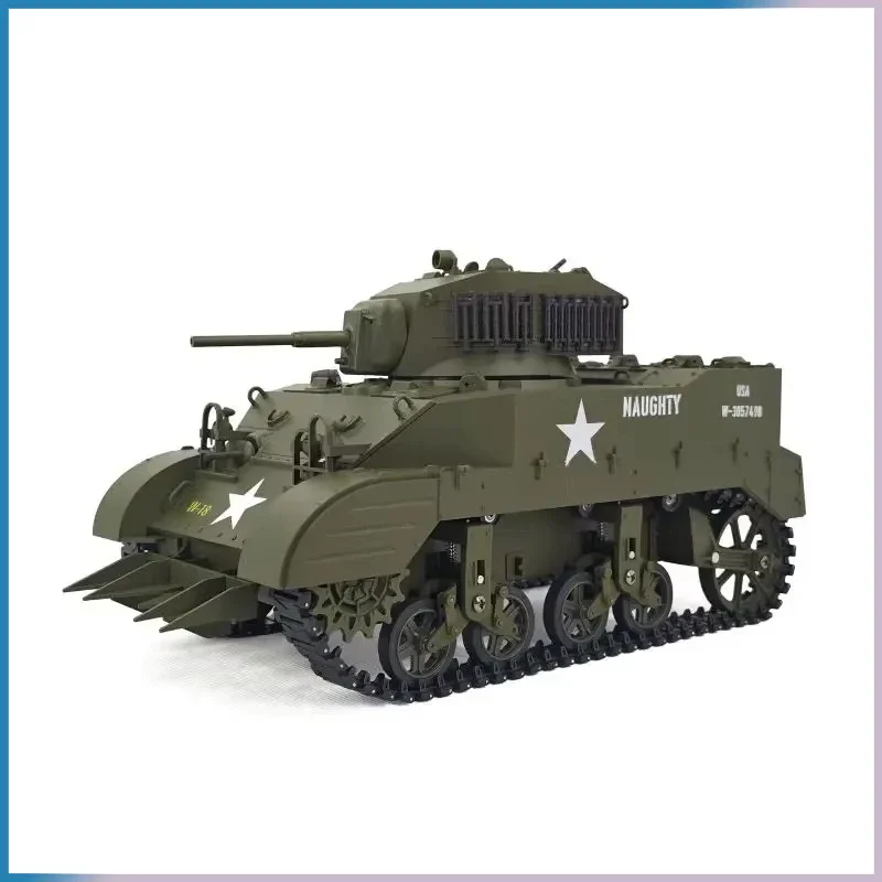 COOLBANK MODEL RC Tank 1/16 USA Stuart M5A1 Isoscale Simulation Model Open The Cannon Barrel Retractable Tank Toys Toys for Boys