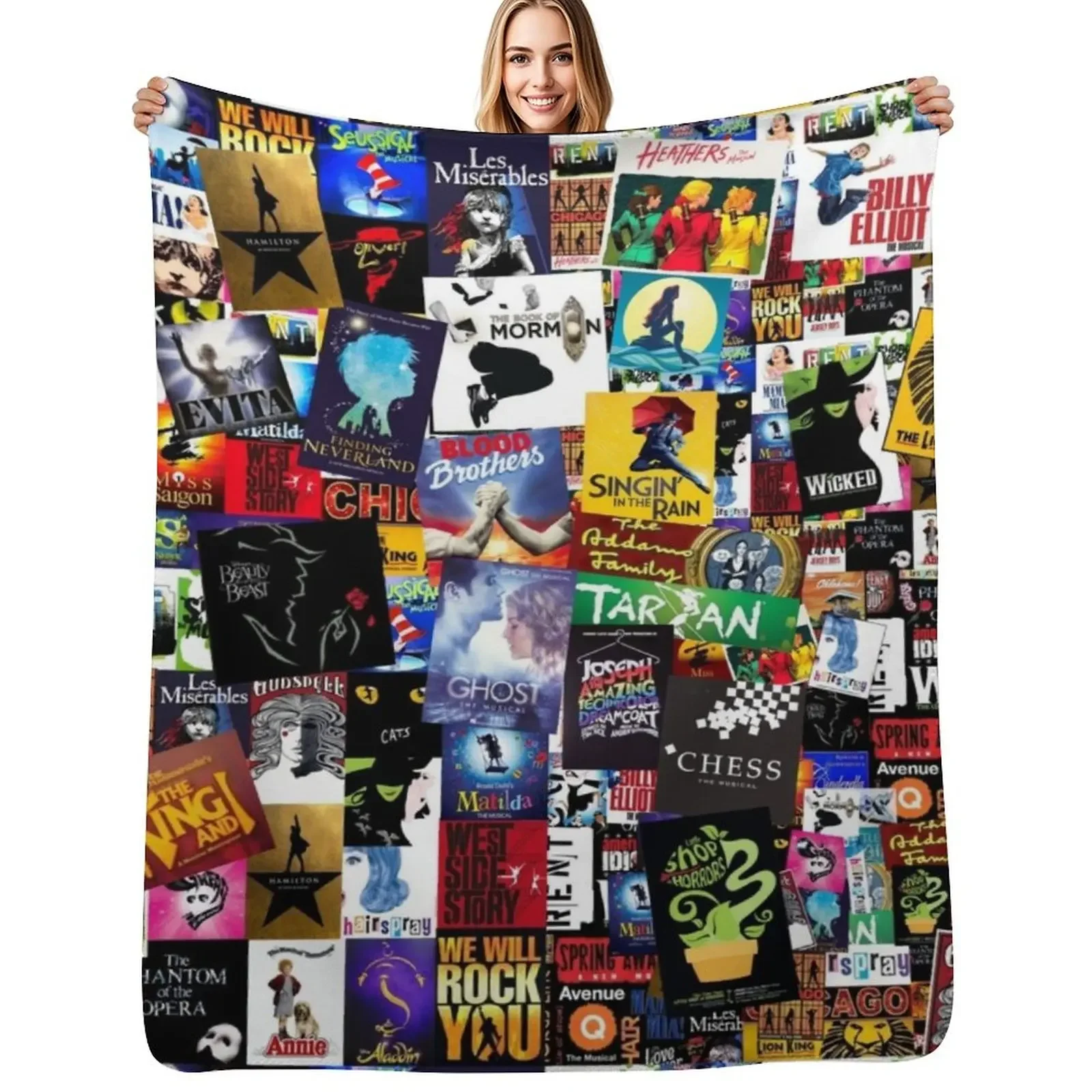 

Musicals Collage IV Original Throw Blanket anime Luxury Thicken Flannel Blanket