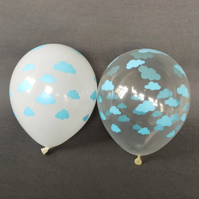 12 inch 2.8g Transparent Cloud Balloon Blue White Cloud Balloon Party Decoration Cloud Latex Printed Balloons