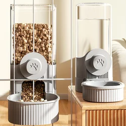 1200ml Hanging Automatic Pet Food Feeder/Water Dispenser, Large Capacity Gravity Dog Auto Feeder Waterer Set With Bowl For Cag