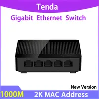 Tenda SG105 Gigabit 1000M Mini conmutador de escritorio de 5 puertos Conmutador de red Ethernet rápido LAN Hub RJ45 Ethernet y derivación de concentrador de conmutación