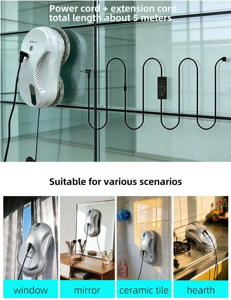 Roboter-Fensterreiniger Purerobo W-R3S Automatische Wassersprühfunktion mit APP-Fernbedienung Intelligenter Elektrischer Fensterreinigungsroboter für Zuhause – Detail 9