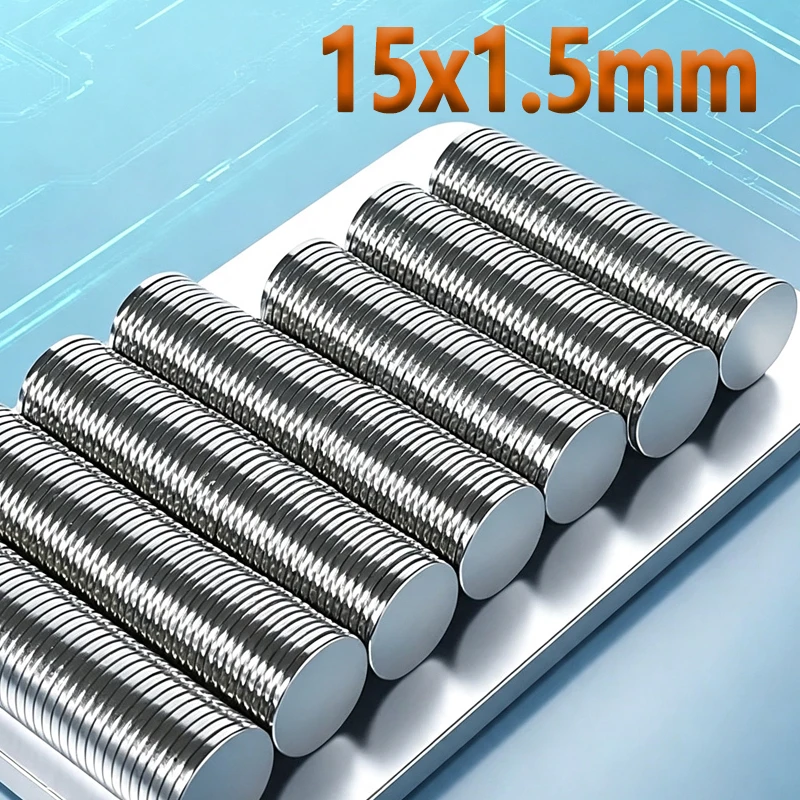 N35 NdfeB 15x1.5mm Magnet 10-500pcs 15*1.5mm Accessory Round Shape Permanent Magnetic Imanes Neodymium Magnet Fridge Magnets