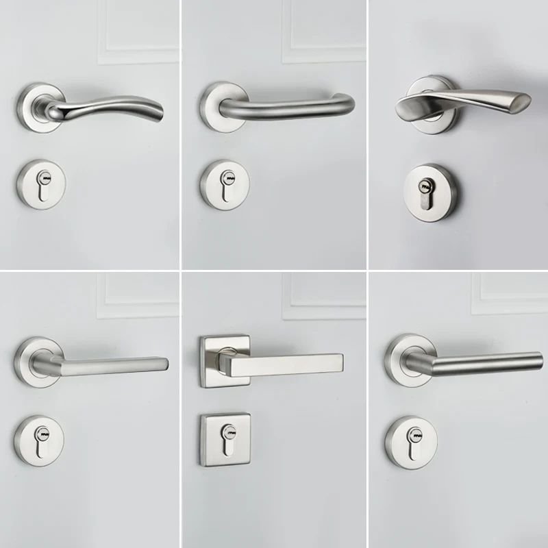 

304 Stainless Steel Bedroom Silent Handle Lock, Indoor Split Wooden Door Lock