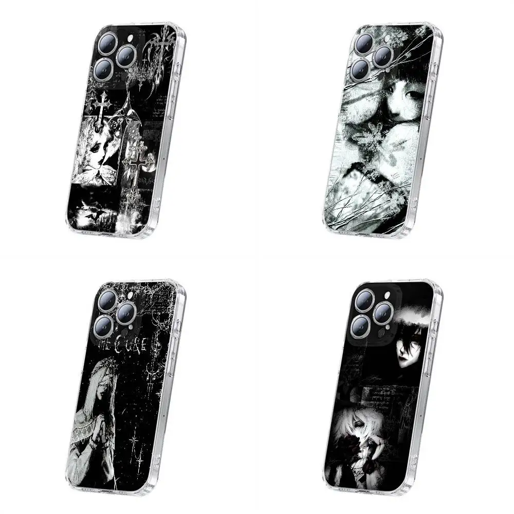 

Horror Cross Gothic Girl Phone Case For iPhone 17,16,15,14,13,12,11 Plus,Pro,Max,Plus,E,SE4,Mini Transparent Cover