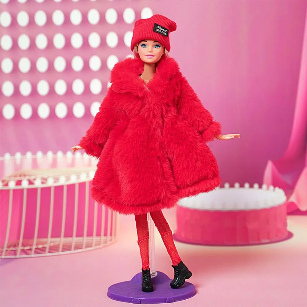 1 مجموعة موضة 30 سنتيمتر دمية أفخم معطف لباس غير رسمي دمية الشتاء القبعات الجوارب معطف القمم ل 1/6 ملابس دمى لطيف دمى اكسسوارات #5