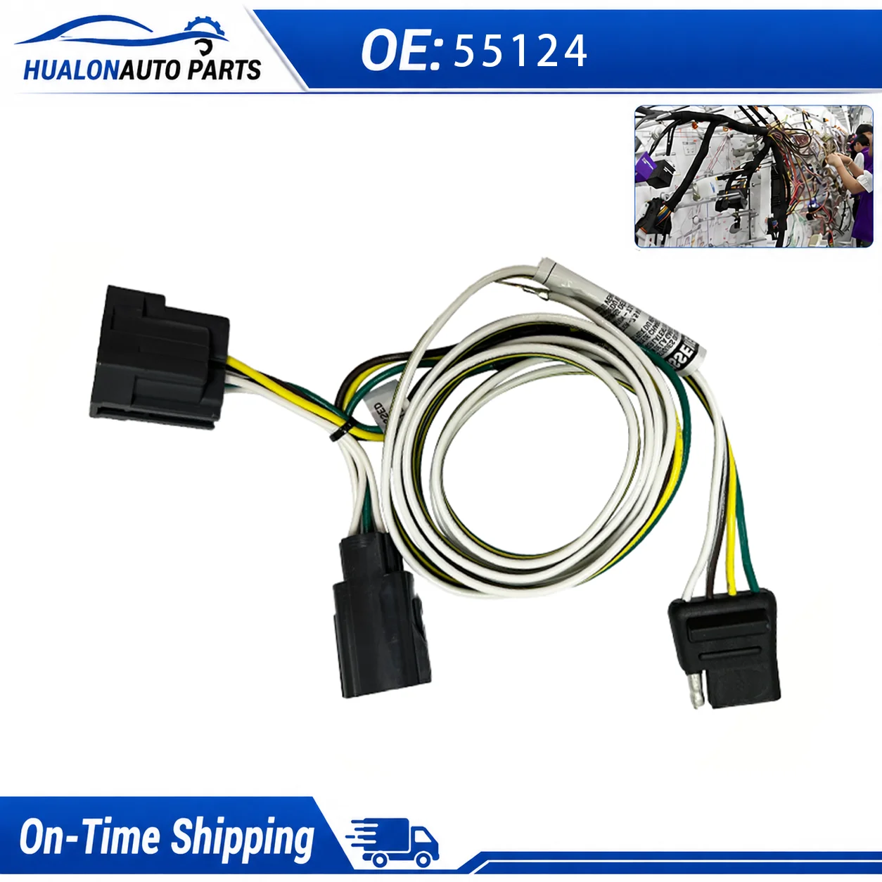 55124 Trailer Wiring Harness For Jeep Wrangler 2007-2018 For Jeep Wrangler Unlimited 2007-2018 For Jeep Wrangler JK 2007-2018