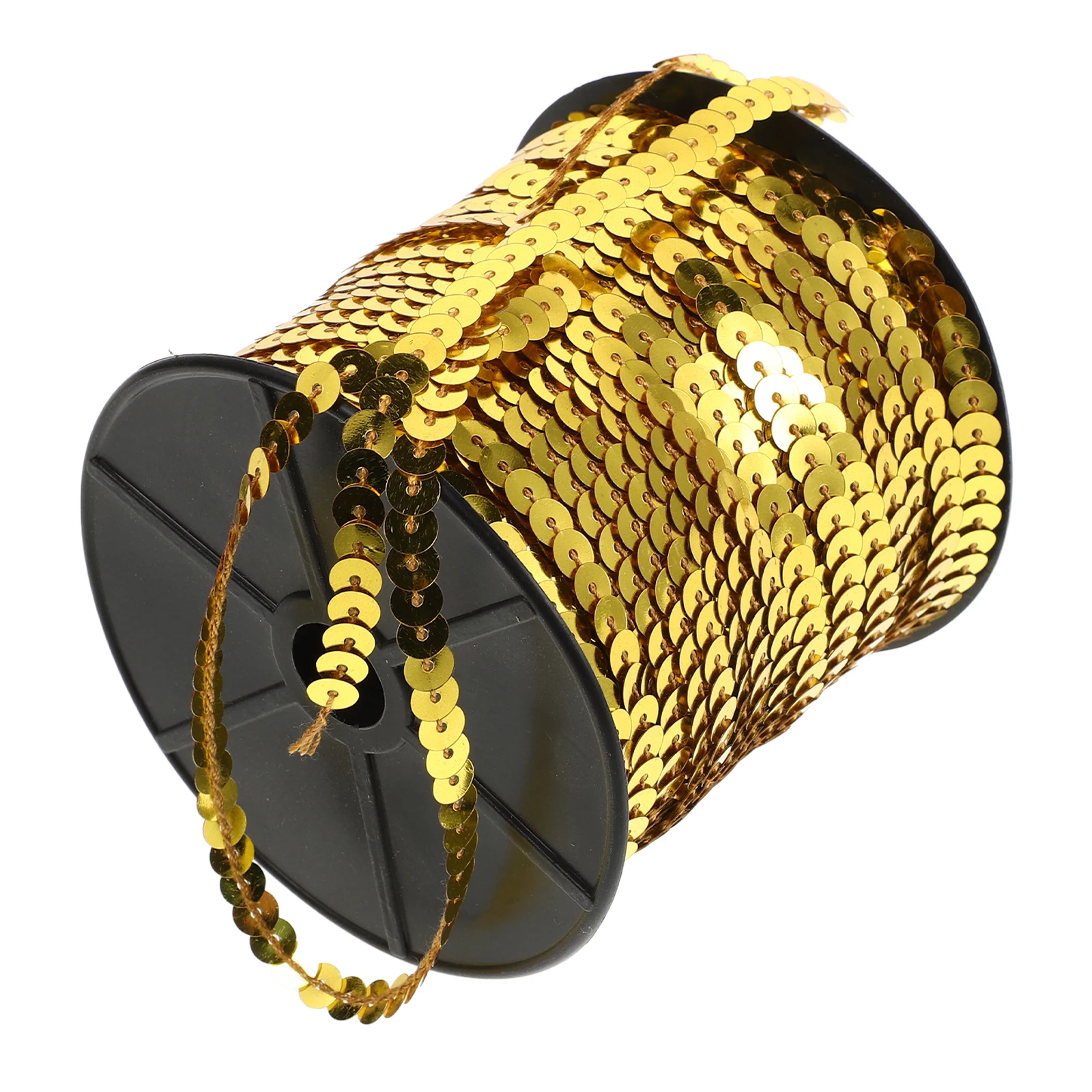 

Gold 6MM Flat Sequin Strip Roll Craft Supplies Sewing Embellishment Metallic Trim Ribbon Loose Sequins Tassel