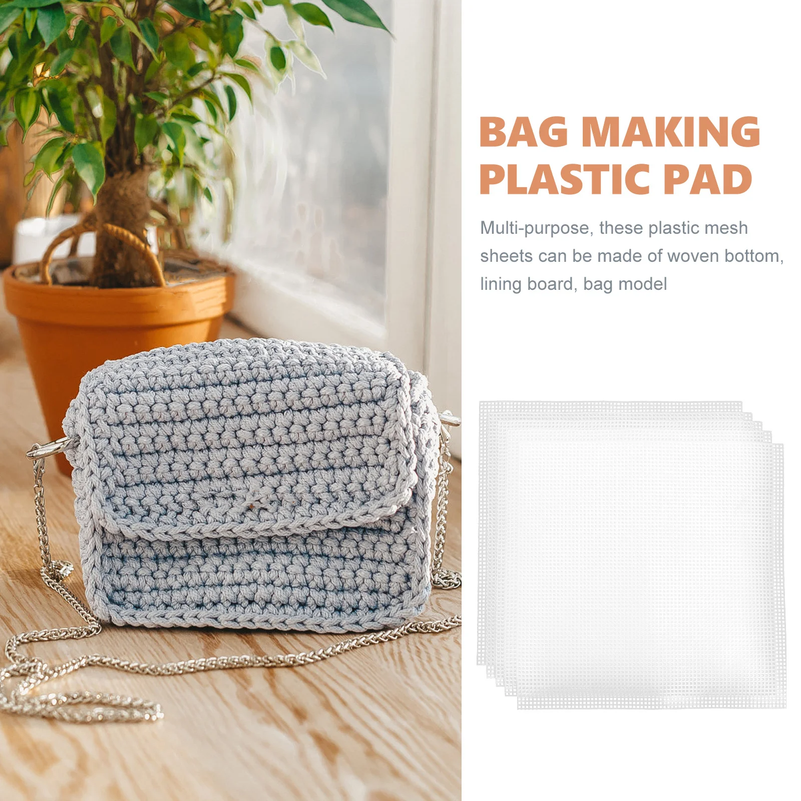 

5pcs Plastic Mesh Sheets Diy Bag Making Supplies Sewing Canvas Kit Embroidery Handmade Crafts Woven Bottom Lining Board Cuttable