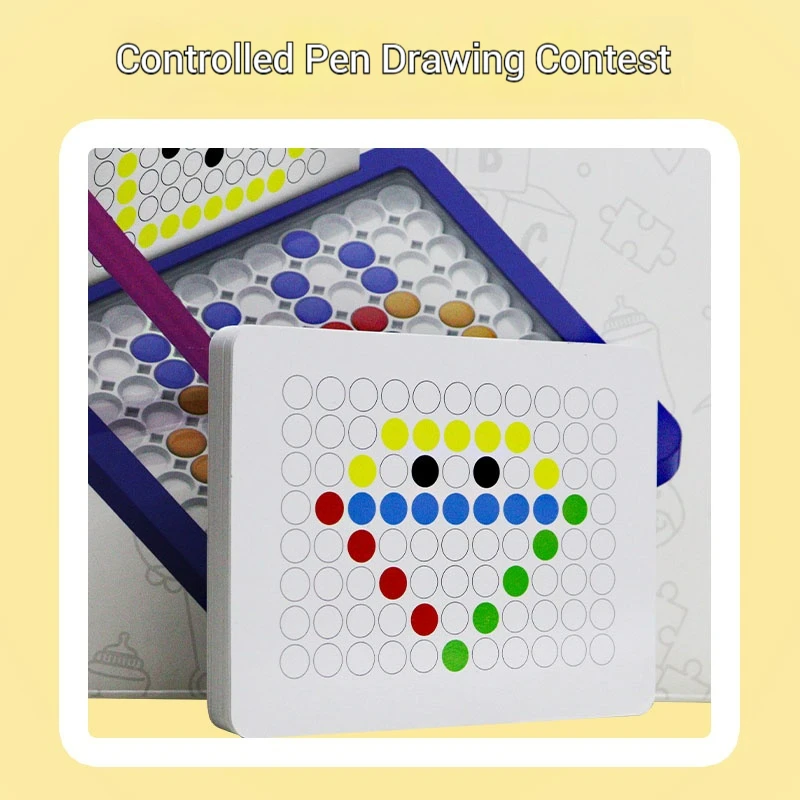 2-in-1 Kids Magnetic Doodle Board DIY Drawing Board with Pen& Beads Drawing Toys Montessori Educational Toys Kids Xmas Gifts