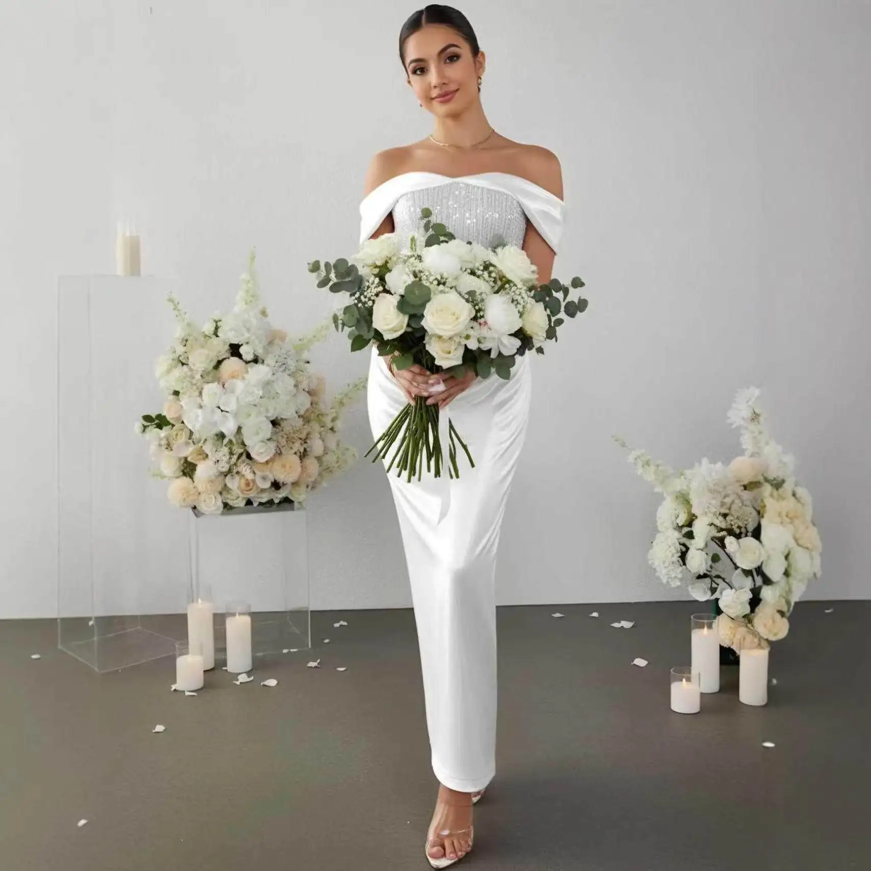 

Faionable Sequin Bandeau Slim Fit Dr Luxury mat Svel Gown New 2026 Women's Clothing Autumn Season