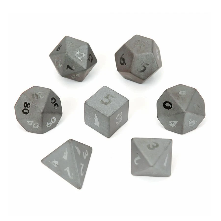 Spot Goods Frosted Font Hematite Polyhedral DND Stone Dice Ornaments Jewelry  Accept Custom Symbol Pattern Logo Free Shipping