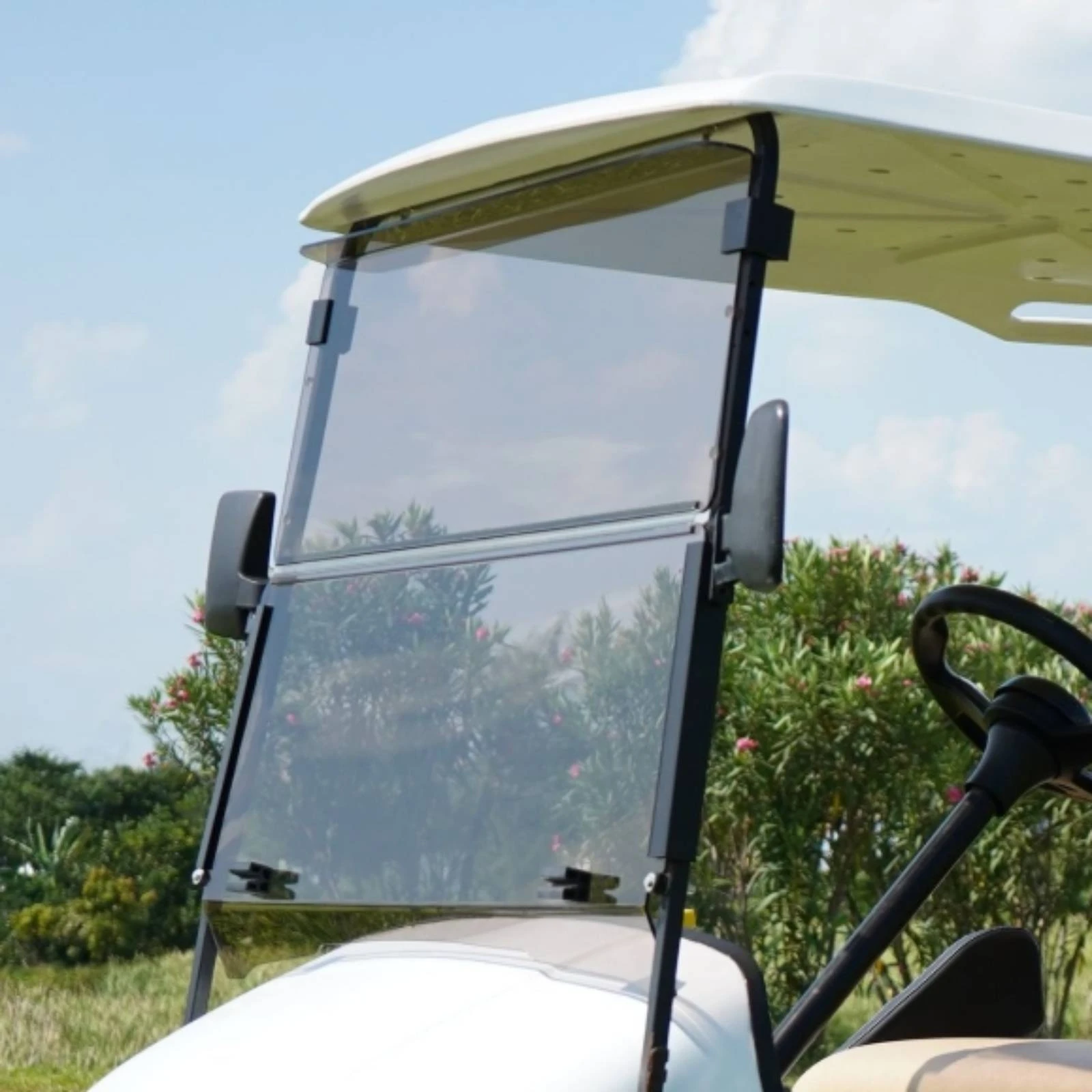 EZGO TXT-Series Windshield Foldable Folding Golf Vehicle Windshield Vehicle Accessory Easy Installation Safety Film for Outdoor