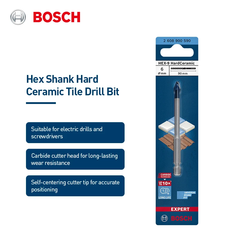 

Сверло из твердой керамики с шестигранным хвостовиком серии Bosch EXPERT, совместимое с ударными дрелями, вращающимися дрелями, электрические отвертки
