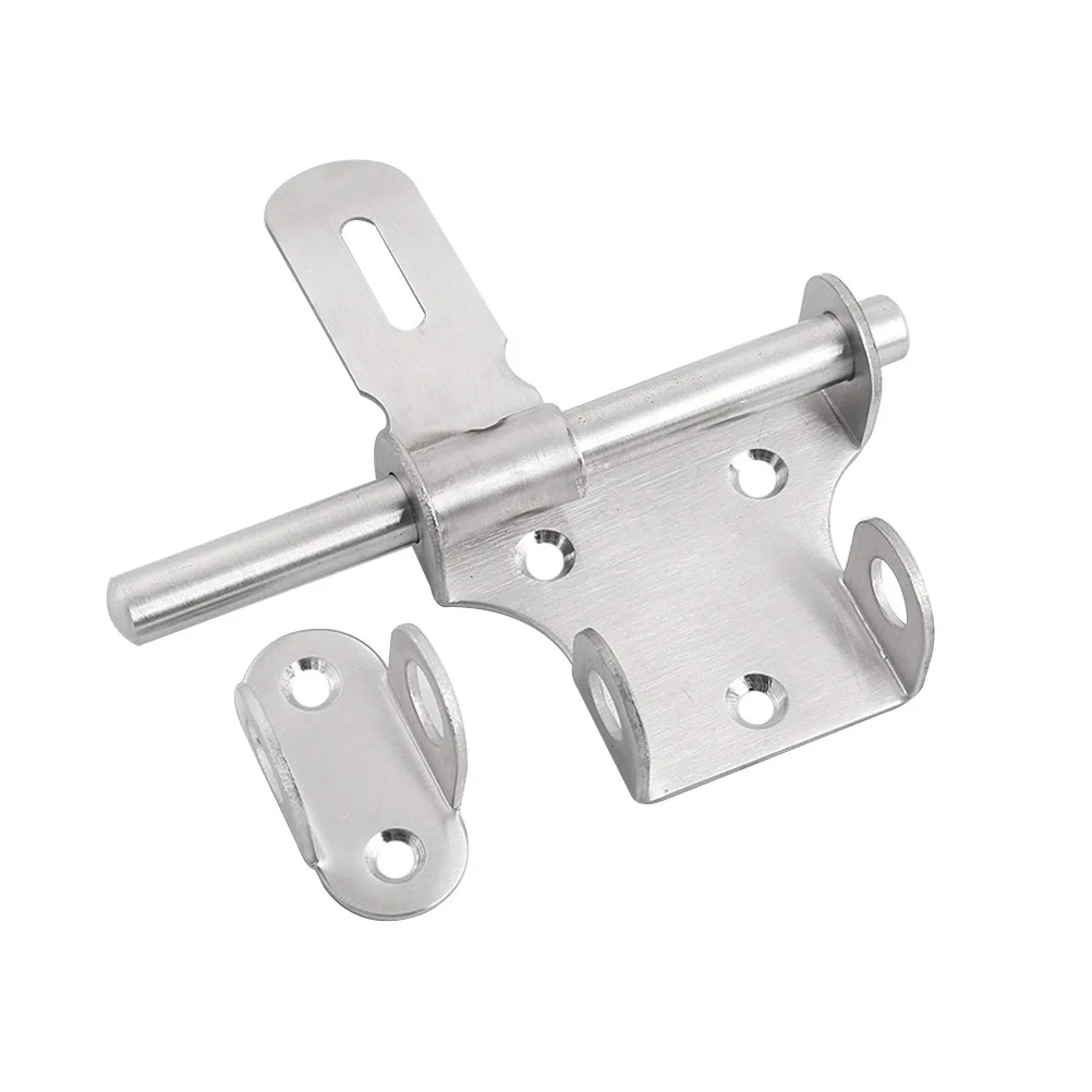 

Stainless Steel Heavy-Duty Door Bolt Lock Thickened Brushed Anti-Theft Lock Buckle Bedroom Door Window Latch Silver Corrosion
