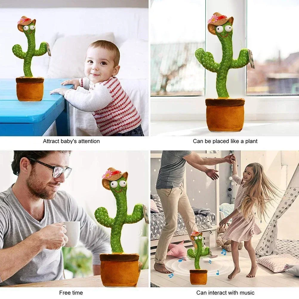 Smart Cactus That Can Dance and Speak, Interactive Learning and Music Toys for Children, Supporting Charging and Battery Models