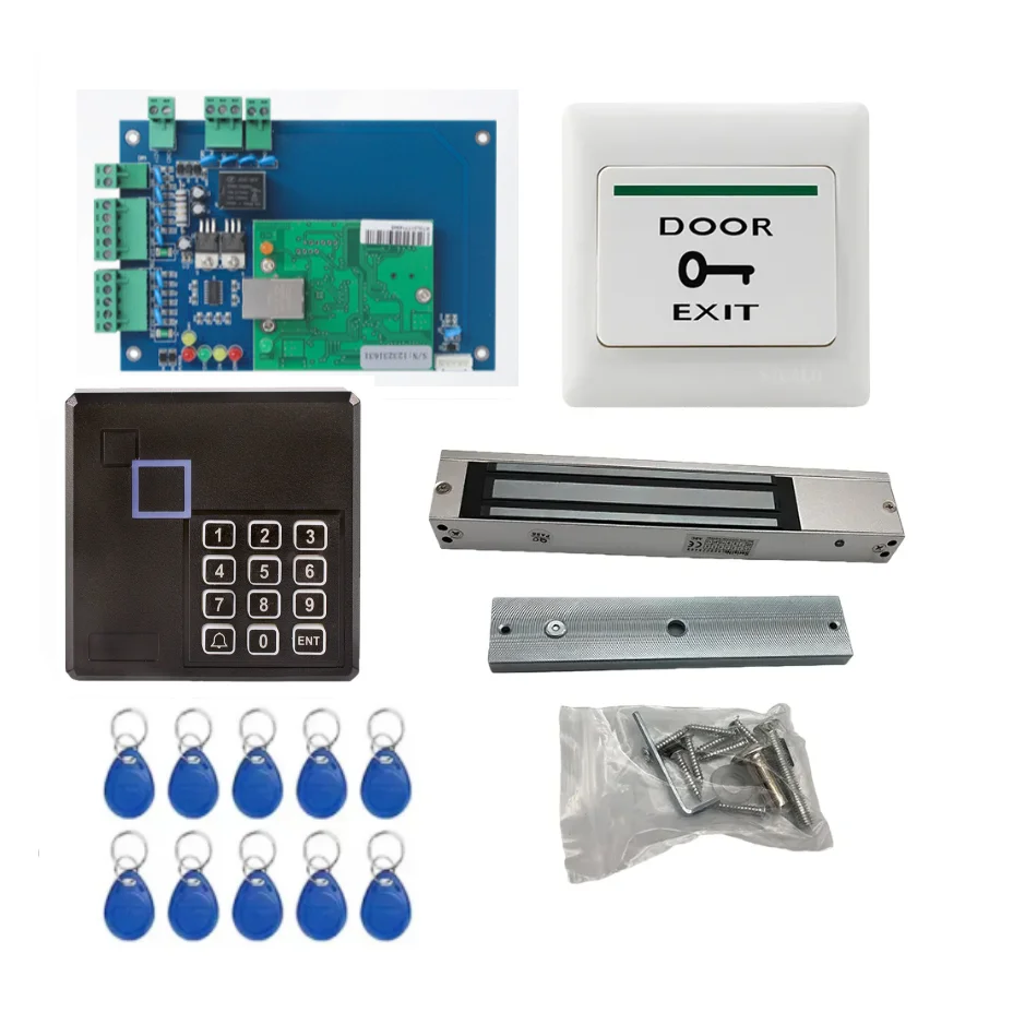 TCP/IP Network Four Doors Access Control Panel System by PC Control With RFID Card and Electromagnetic Lock