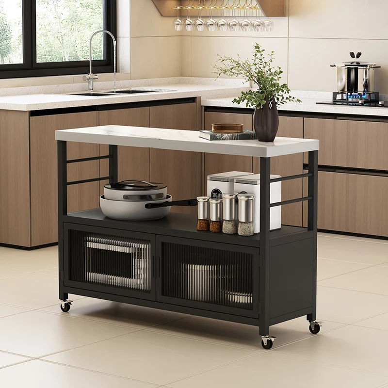 طاولة متوسطة قابلة للإزالة للأثاث الداخلي، سطح منفصل لتناول الطعام والتشغيل، خزانة خزانة مفتوحة متعددة الطبقات #1