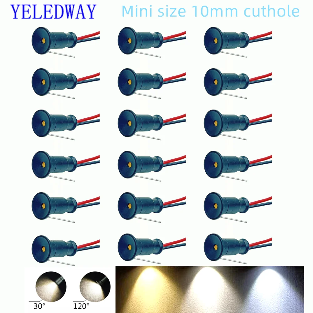 Mini Downlight LED 12V 0.5W Embedded Small Home Spotlight Kitchen Showcase Ceiling Lamp Dimmable 10mm Cutout Recessed Spot Light